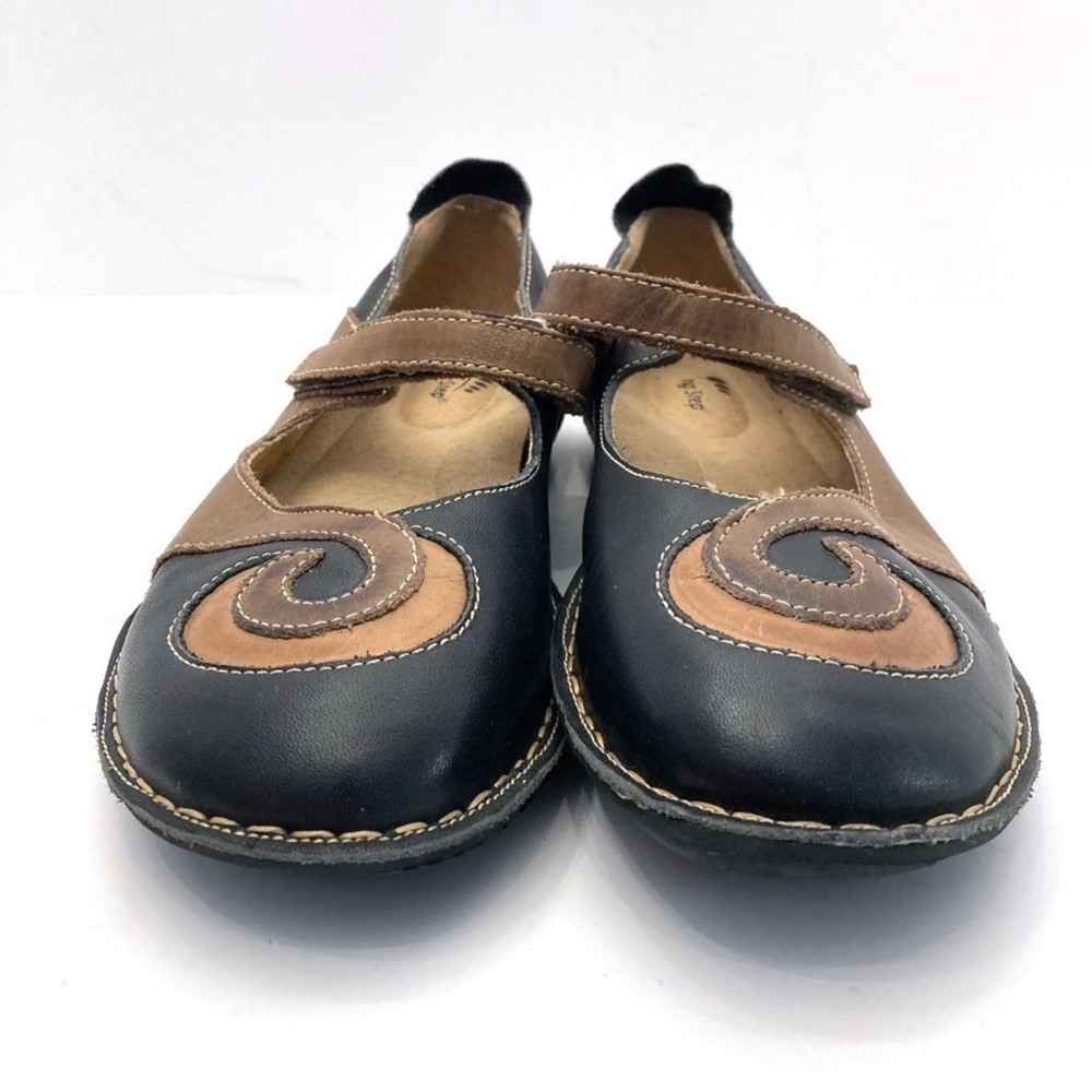 Spring Step Cosmic Mary Jane Swirl Black/Brown Leather Shoes Womens 7 EU 38 - Picture 2 of 6